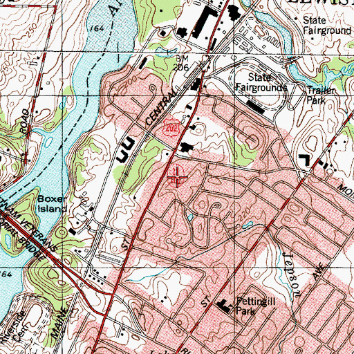 Topographic Map of Margaret Murphy Center Children School Lewiston, ME