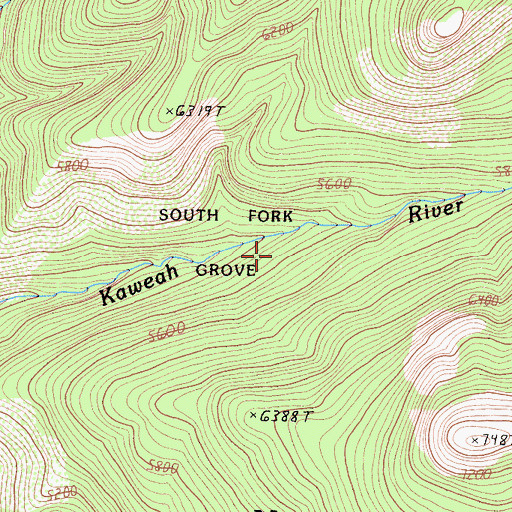 Topographic Map of South Fork Grove, CA