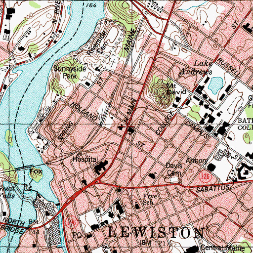 Topographic Map of Central Maine Christian Academy, ME