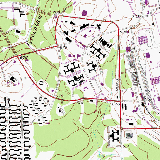 Topographic Map of Loring Job Corps Center School, ME