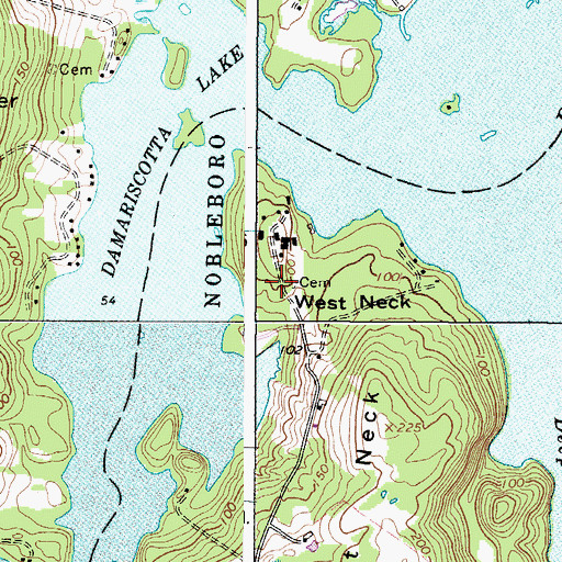 Topographic Map of Kieve Wavus Education School, ME