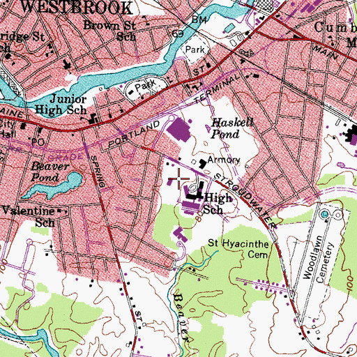 Topographic Map of Spring Harbor Academy, ME