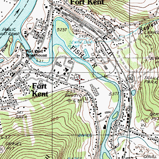 Topographic Map of Valley Rivers Middle School, ME