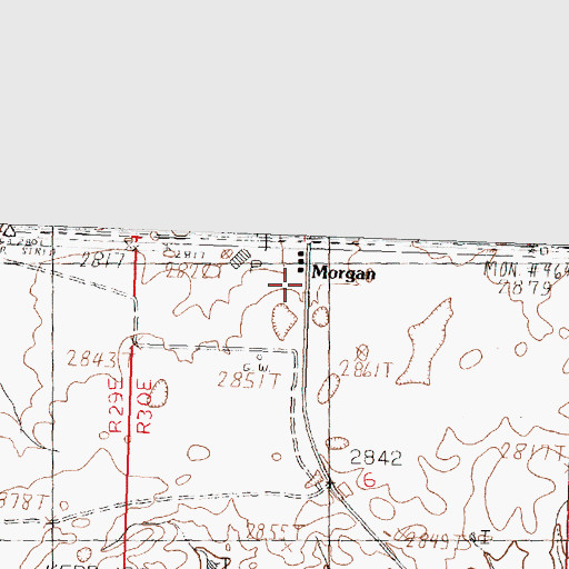 Topographic Map of United States Customs and Border Protection Morgan Port of Entry, MT