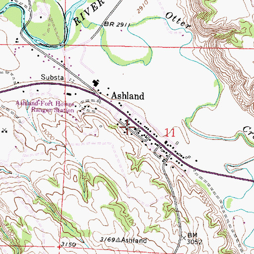 Topographic Map of Ashland Quick Response Unit, MT