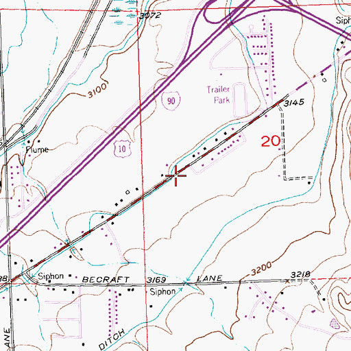 Topographic Map of Lockwood Ambulance, MT