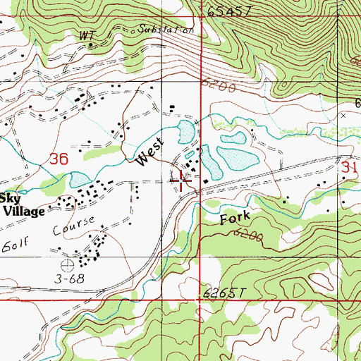 Topographic Map of Big Sky Post Office, MT