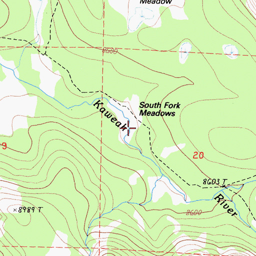 Topographic Map of South Fork Meadows, CA