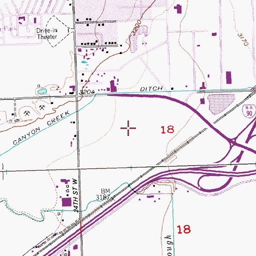 Topographic Map of Centennial Post Office, MT