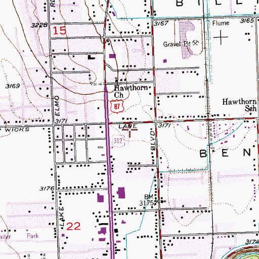 Topographic Map of Ronald Reagan Post Office, MT