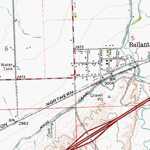 Topographic Map of Ballantine Post Office, MT