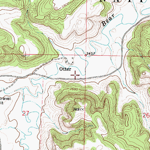 Topographic Map of Otter Post Office, MT