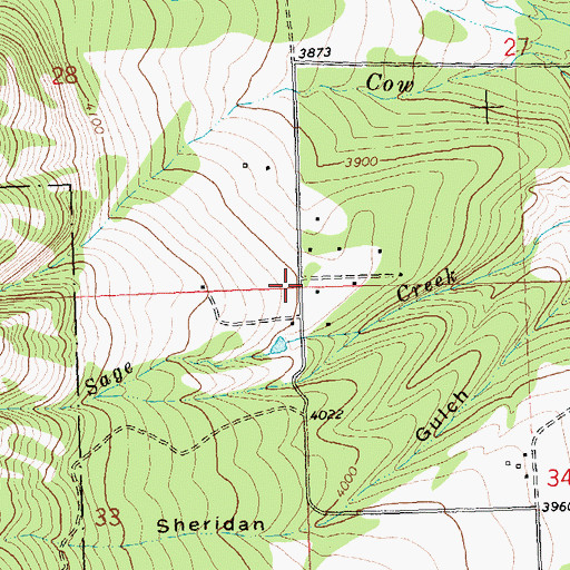 Topographic Map of Pinesdale Post Office, MT
