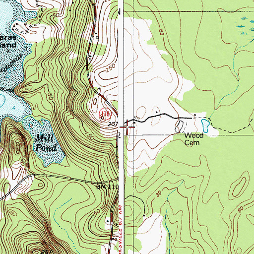 Topographic Map of Brooksville Free Public Library, ME