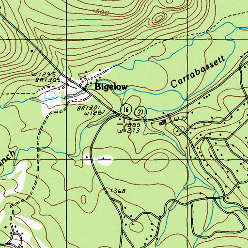 Topographic Map of Carrabassett Valley Public Library, ME