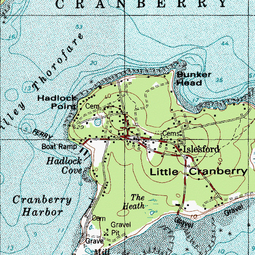 Topographic Map of Islesford Library, ME