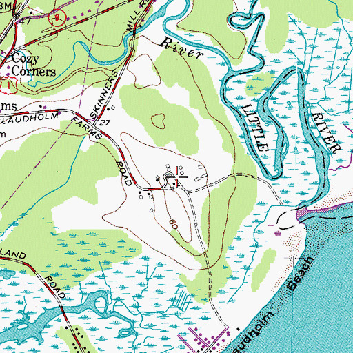 Topographic Map of Dorothy Fish Coastal Resource Library Wells Reserve, ME