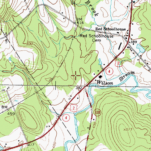 Topographic Map of Franklin Memorial Hospital Ben Franklin Center Library, ME