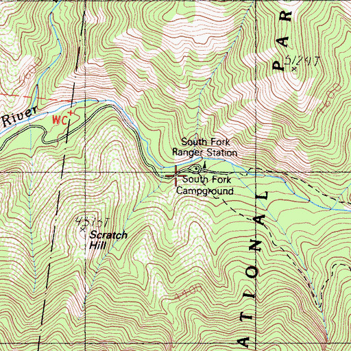 Topographic Map of South Fork Ranger Station, CA