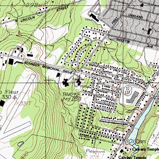 Topographic Map of Inland Hospital Medical Library, ME