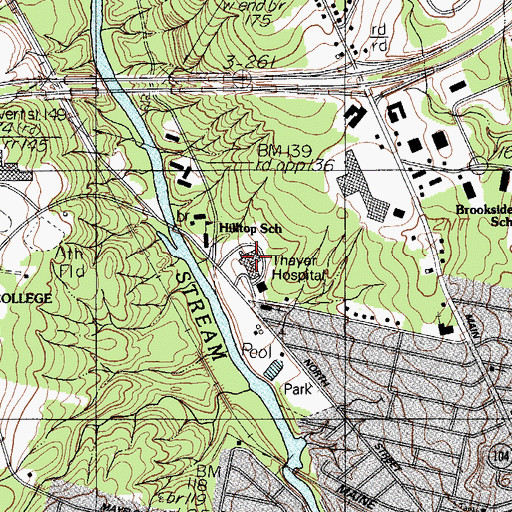 Topographic Map of MaineGeneral Medical Center Waterville Health Sciences Library, ME