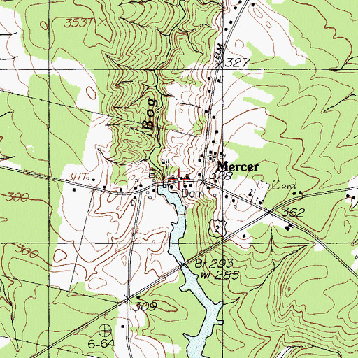 Topographic Map of Shaw Public Library, ME