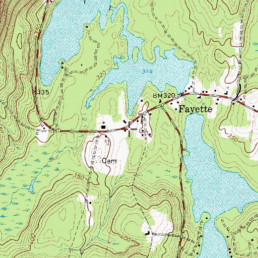 Topographic Map of Underwood Memorial Library, ME