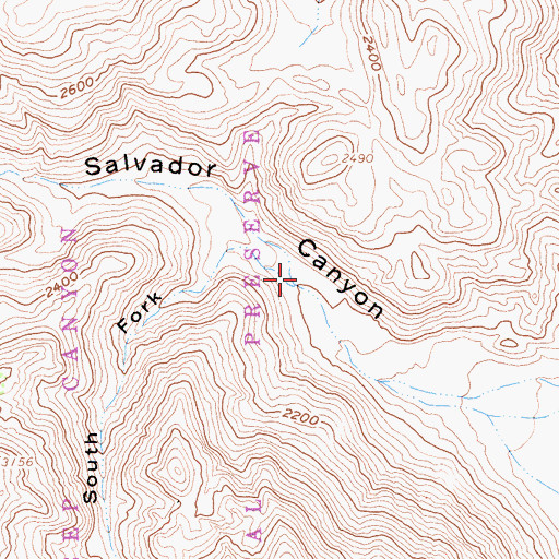 Topographic Map of South Fork Salvador Canyon, CA