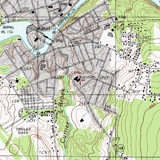 Topographic Map of Redington Fairview General Hospital Health Science Library, ME