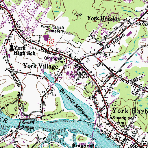 Topographic Map of York Hospital Health Sciences Library, ME