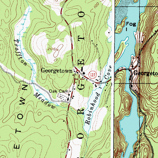 Topographic Map of Georgetown Historical Society Library, ME
