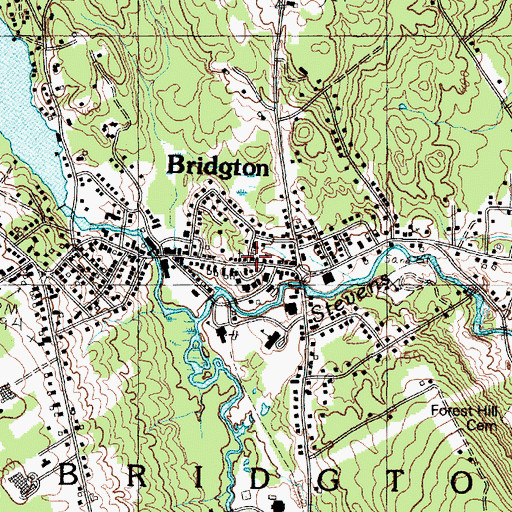 Topographic Map of Lakes Environmental Association Library, ME