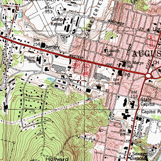 Topographic Map of Maine State Law and Legislative Reference Library, ME