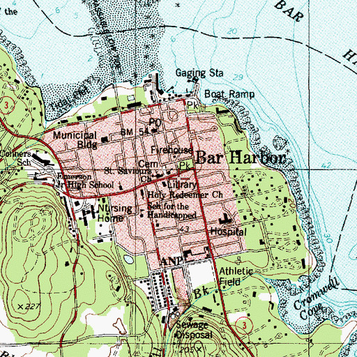 Topographic Map of Abbe Museum Research Library, ME