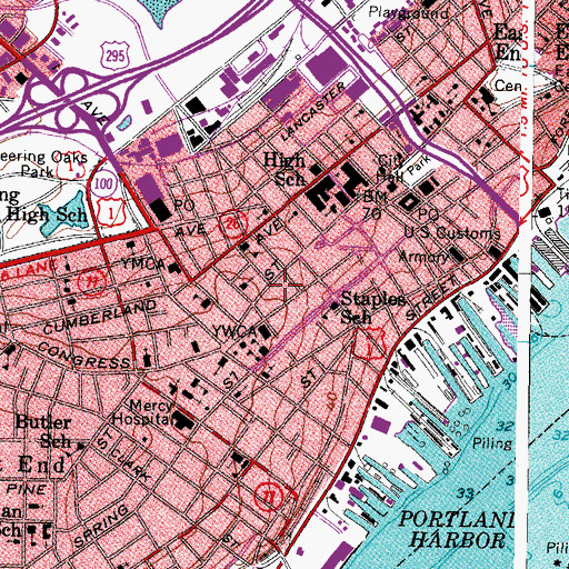Topographic Map of Joanne Waxman Library, ME