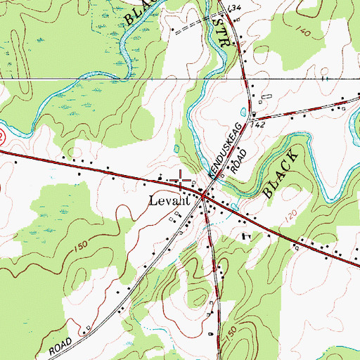 Topographic Map of Levant Heritage Library, ME