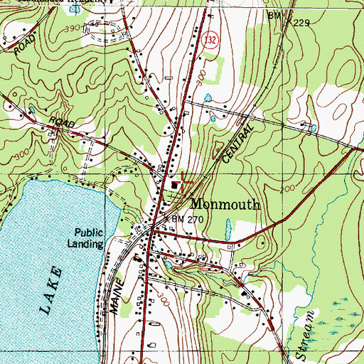 Topographic Map of Cumston Public Library, ME