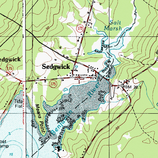 Topographic Map of Sedgwick Library Association, ME