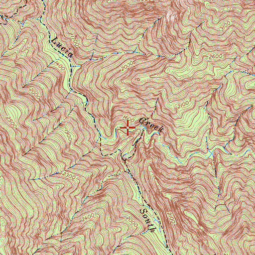 Topographic Map of South Fork Santa Lucia Creek, CA