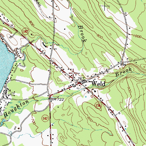 Topographic Map of Weld Public Library, ME