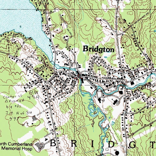 Topographic Map of Bridgton Public Library, ME
