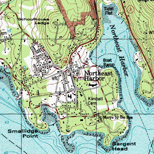 Topographic Map of Somesville Library Association, ME