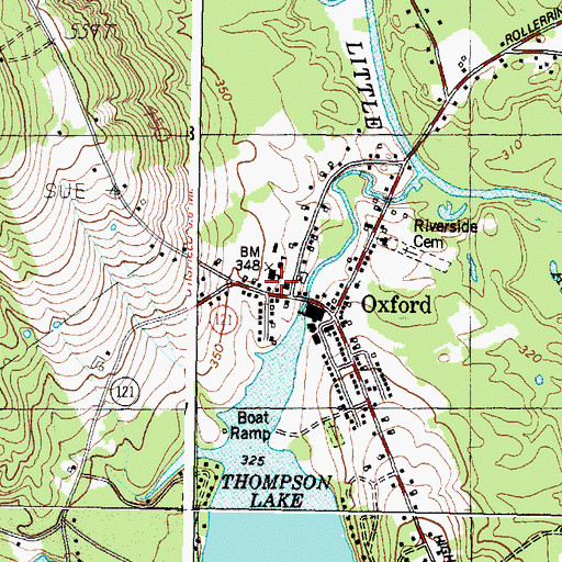 Topographic Map of Freeland Holmes Library, ME