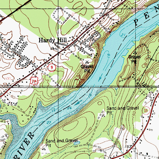 Topographic Map of Edythe L Dyer Community Library, ME