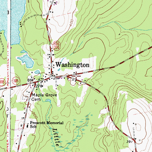 Topographic Map of Gibbs Library, ME