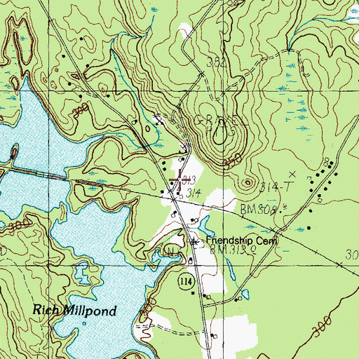 Topographic Map of Richville Library, ME