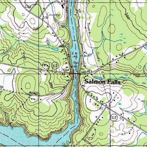 Topographic Map of Salmon Falls Library, ME