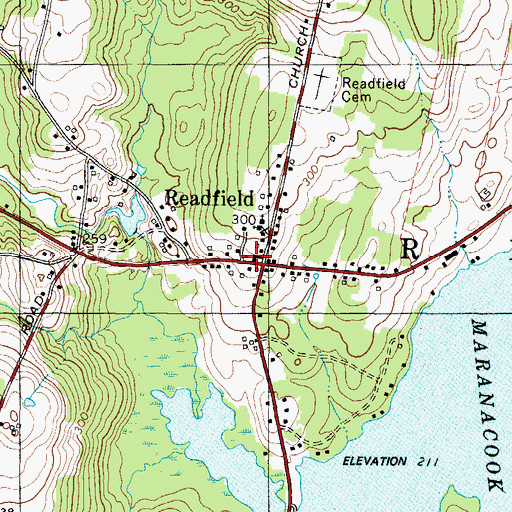 Topographic Map of Readfield Community Library, ME