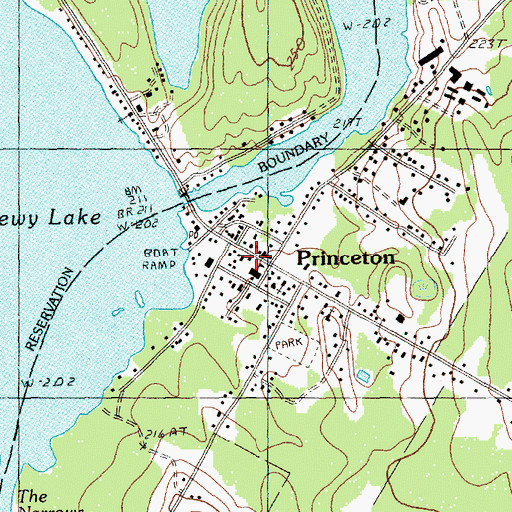 Topographic Map of Princeton Public Library, ME