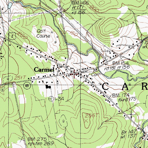 Topographic Map of Simpson Memorial Library, ME